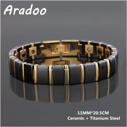 Men's Ceramic Titanium Steel Bracelet Hematite Magnetic Bracelet Anion Anti-Radiation Therapy Bracelet