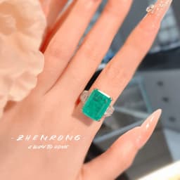 Foydjew Luxury Retro Large Carat Paraiba Green Tourmaline Rings Simple Cold Style Women's Finger Accessories