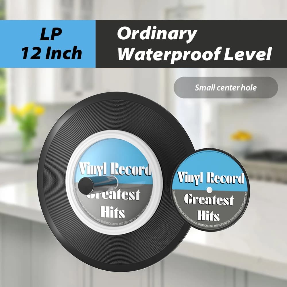 LP Vinyl Record Cleaner Clamp Vinyl Record Label Saver Protector Waterproof  Clean Tool With Handle Use For 7-12 Inch EPs LPs