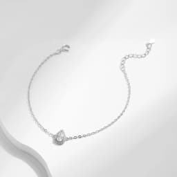 MODIAN 925 Sterling Silver Water Drop Clear CZ Bracelet Pear Cut Link Chain Platinum Plated Bracelet For Women Wedding Jewelry