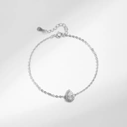 MODIAN 925 Sterling Silver Water Drop Clear CZ Bracelet Pear Cut Link Chain Platinum Plated Bracelet For Women Wedding Jewelry