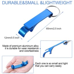 200Pcs Beer Bottle Openers Colored Bottle Opener Keychain Aluminum Alloy Colorful Mini Pocket Beer Beverage Opener