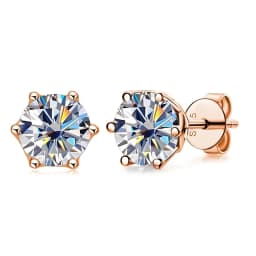 0.5ct-1ct D Color Certified Moissanite Stud Earrings Lab Created Diamond 925 Sterling Silver Gold Plated Wedding Jewelry