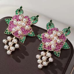 Designer Women's Earrings Luxury Jewelry Cubic Zirconia Water Drop Hoop Dangle Earrings for Women Party Jewelry Purple Gift