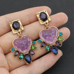 Designer Women's Earrings Luxury Jewelry Cubic Zirconia Water Drop Hoop Dangle Earrings for Women Party Jewelry Purple Gift