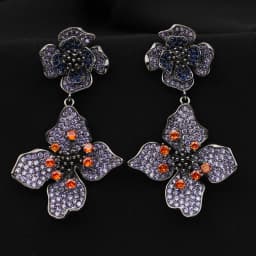 Designer Women's Earrings Luxury Jewelry Cubic Zirconia Water Drop Hoop Dangle Earrings for Women Party Jewelry Purple Gift