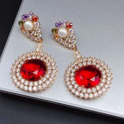 Designer Women's Earrings Luxury Jewelry Cubic Zirconia Water Drop Hoop Dangle Earrings for Women Party Jewelry Purple Gift