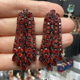 Designer Women's Earrings Luxury Jewelry Cubic Zirconia Water Drop Hoop Dangle Earrings for Women Party Jewelry Purple Gift
