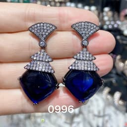 Designer Women's Earrings Luxury Jewelry Cubic Zirconia Water Drop Hoop Dangle Earrings for Women Party Jewelry Purple Gift