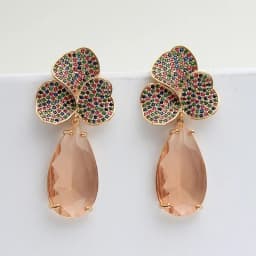 Designer Women's Earrings Luxury Jewelry Cubic Zirconia Water Drop Hoop Dangle Earrings for Women Party Jewelry Purple Gift