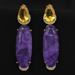 Designer Women's Earrings Luxury Jewelry Cubic Zirconia Water Drop Hoop Dangle Earrings for Women Party Jewelry Purple Gift