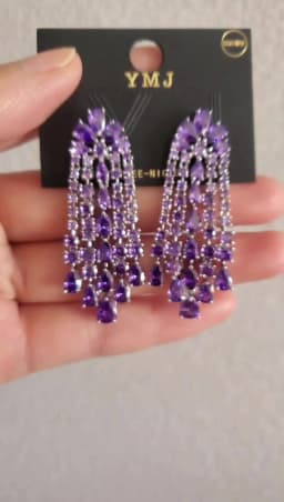 Designer Women's Earrings Luxury Jewelry Cubic Zirconia Water Drop Hoop Dangle Earrings for Women Party Jewelry Purple Gift