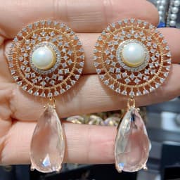 Designer Women's Earrings Luxury Jewelry Cubic Zirconia Water Drop Hoop Dangle Earrings for Women Party Jewelry Purple Gift