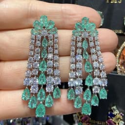 Designer Women's Earrings Luxury Jewelry Cubic Zirconia Water Drop Hoop Dangle Earrings for Women Party Jewelry Purple Gift