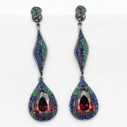 Designer Women's Earrings Luxury Jewelry Cubic Zirconia Water Drop Hoop Dangle Earrings for Women Party Jewelry Purple Gift