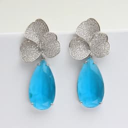 Designer Women's Earrings Luxury Jewelry Cubic Zirconia Water Drop Hoop Dangle Earrings for Women Party Jewelry Purple Gift