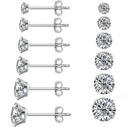 50pcs Body Piercing jewelry- Shine AAA CZ All Stainless Steel Women/Men Earring Ear Studs Helix Cartilage Bar Ear Piercing
