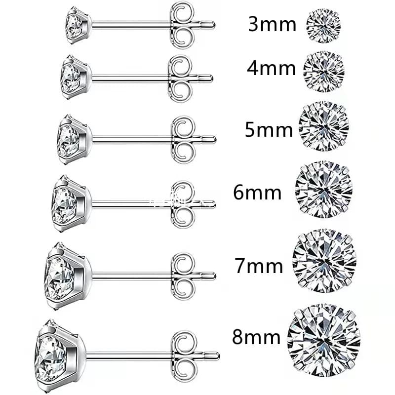 50pcs Body Piercing jewelry- Shine AAA CZ All Stainless Steel Women/Men Earring Ear Studs Helix Cartilage Bar Ear Piercing