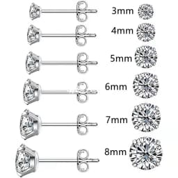 50pcs Body Piercing jewelry- Shine AAA CZ All Stainless Steel Women/Men Earring Ear Studs Helix Cartilage Bar Ear Piercing