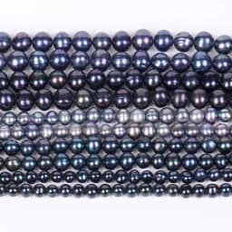 Natural Black Freshwater Pearl Beads High Quality Dyeing Nearly Round Shape Punch Loose for Jewelry Making DIY Necklace Bracelet