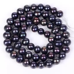 Natural Black Freshwater Pearl Beads High Quality Dyeing Nearly Round Shape Punch Loose for Jewelry Making DIY Necklace Bracelet