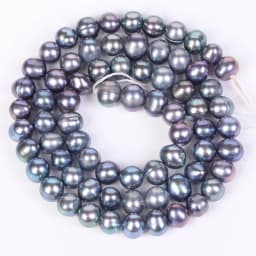 Natural Black Freshwater Pearl Beads High Quality Dyeing Nearly Round Shape Punch Loose for Jewelry Making DIY Necklace Bracelet