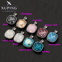 Xuping Jewelry Charm Square Fashion Elegant Crystal Pendant Necklace of Rhodium Color for Women Party Gift A00622005