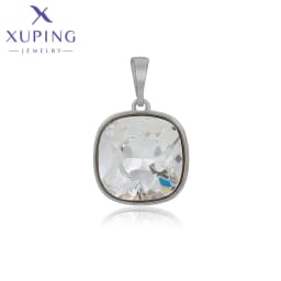 Xuping Jewelry Charm Square Fashion Elegant Crystal Pendant Necklace of Rhodium Color for Women Party Gift A00622005
