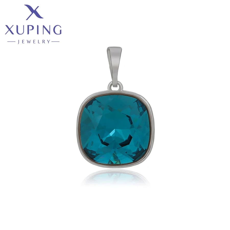 Xuping Jewelry Charm Square Fashion Elegant Crystal Pendant Necklace of Rhodium Color for Women Party Gift A00622005
