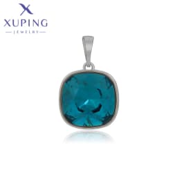 Xuping Jewelry Charm Square Fashion Elegant Crystal Pendant Necklace of Rhodium Color for Women Party Gift A00622005