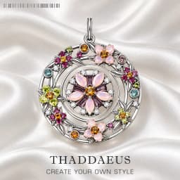 Pendant Colourful Stones Flowers Amulet Brand Fine Jewelry Europe 925 Sterling Silver Bohemia Gift For Woman