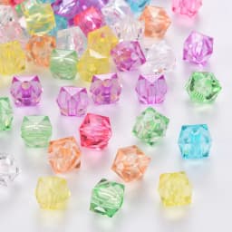 500g 10mm Transparent Acrylic Beads Mixed Color Faceted Cube Loose Spacer Beads for Jewelry Making DIY Handmade Bag Wholesale