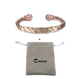 Twisted Pure Copper Magnetic Bracelet Adjustable Health Energy Bangles Arthritis Pain Relief Open Cuff Jewelry Women Resizable