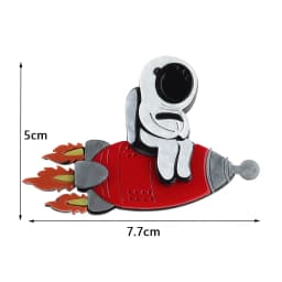 FishSheep Big Acrylic Rocket Spaceman Spacecraft Brooches New Handmade Space Astronaut Brooch and Pins Collections Jewelry Gift