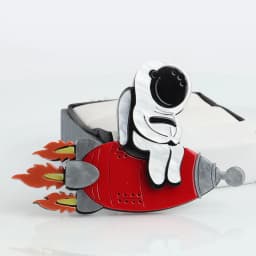 FishSheep Big Acrylic Rocket Spaceman Spacecraft Brooches New Handmade Space Astronaut Brooch and Pins Collections Jewelry Gift