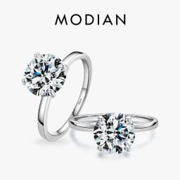 MODIAN 925 Sterling Silver Classic Luxury 3 Carat Simulated Diamond Rings For Women Wedding Engagement Statement Fine Jewelry