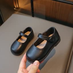 Black School Girl Leather Shoes New Solid Color Autumn Versatile Kids Mary Jane Shoes Fashion Non-slip Children Princess Shoes