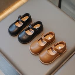 Black School Girl Leather Shoes New Solid Color Autumn Versatile Kids Mary Jane Shoes Fashion Non-slip Children Princess Shoes