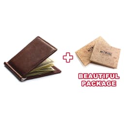 Ultra-thin Men's Money Clip Wallet Vintage Genuine Leather Bifold Card Holder Purse Mini High Quality Male Money Purse Cartera