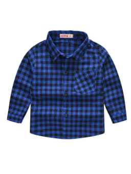 New Spring and Autumn Winter Boys and Girls 1-14 Years Old Classic Woolen Checkered Shirt Student Dress Versatile Shirt