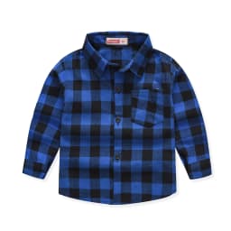 New Spring and Autumn Winter Boys and Girls 1-14 Years Old Classic Woolen Checkered Shirt Student Dress Versatile Shirt