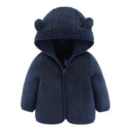 Spring and Autumn Children's Fleece Coat Baby Bear Ears Long Sleeve Warm Jacket 0-3 Years Old Child Clothing