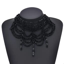 Fashion Black White Crystal Beads Necklace for Women Handmade Bohemian Drop Beaded  Choker Necklaces Ladies' Charm Jewelry