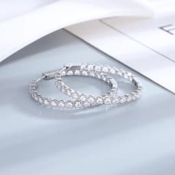 S925 Silver 39mm Big Circle Hoop Earrings For Women Fashion Wedding Fine Jewelry C Hoop Earring