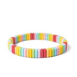 2024 New Design Elatic Rainbow Bracelets For Women 2X8MM Rectangle Beads Bracelets Bohemian Metal Bangle Colorful Jewelry
