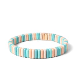 2024 New Design Elatic Rainbow Bracelets For Women 2X8MM Rectangle Beads Bracelets Bohemian Metal Bangle Colorful Jewelry