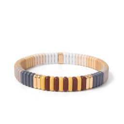 2024 New Design Elatic Rainbow Bracelets For Women 2X8MM Rectangle Beads Bracelets Bohemian Metal Bangle Colorful Jewelry