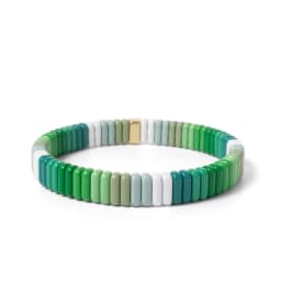 2024 New Design Elatic Rainbow Bracelets For Women 2X8MM Rectangle Beads Bracelets Bohemian Metal Bangle Colorful Jewelry