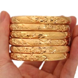 8MM 6Pcs/Lot Dubai Gold Bangles for Women Men 24k Color Ethiopian Bracelets African Jewelry Saudi Arabic Wedding Bride Gift