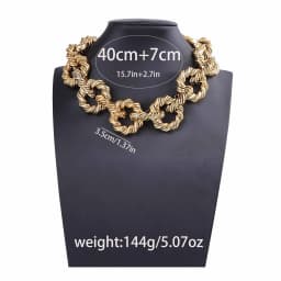 New Brand Round Circle Hip Hop Metal Necklace Gold Color Collar Necklaces For Women Party Choker Punk Rock Chunky Jewelry